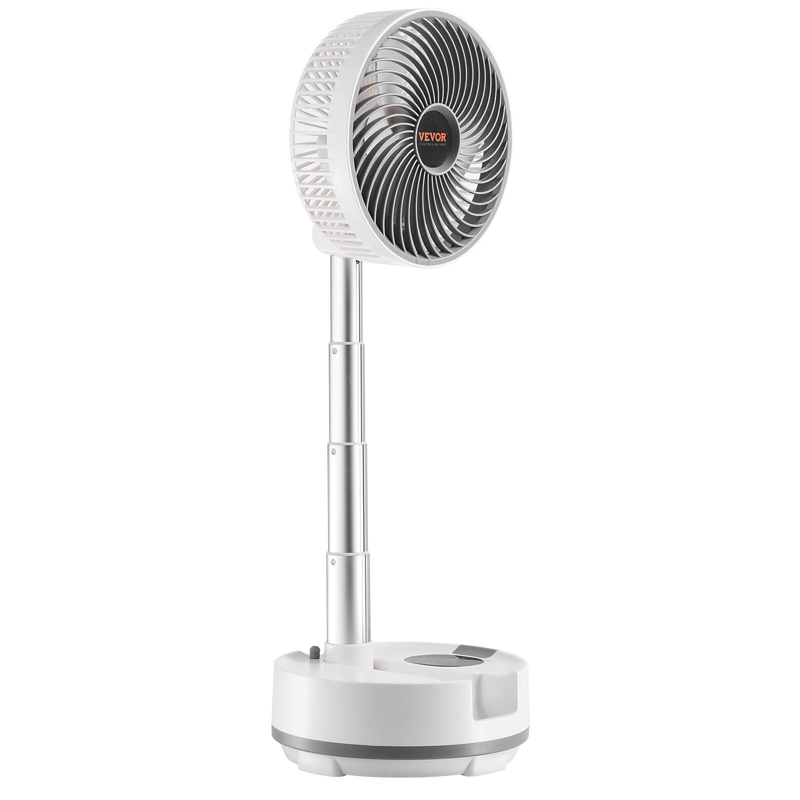 Alt View 5. VEVOR - 8 inch Portable Foldable Rechargeable Oscillating Fan,3-in-1 Battery Operated,Remote Control,Quiet Desk Pedestal Fan - White.