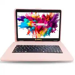 LINSAY - 10.1"Octa Core 128GB Storage Android 15 Tablet with Style Keyboard - Pink