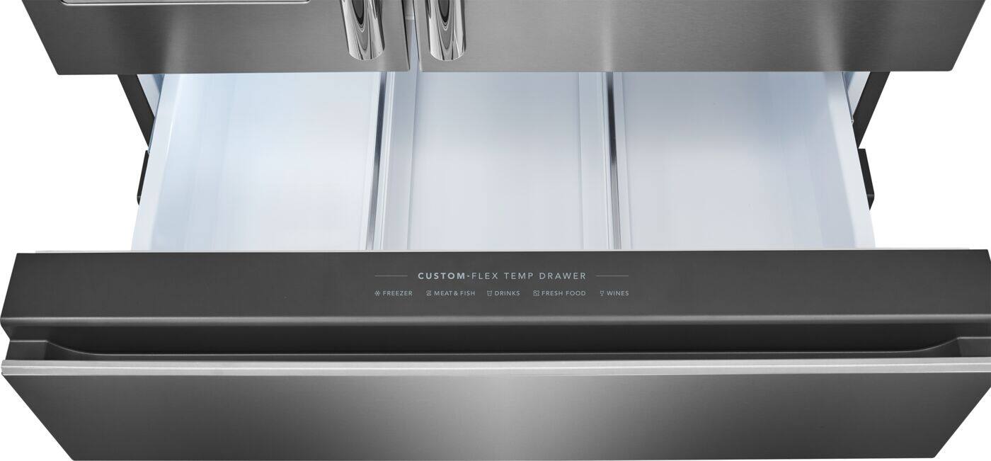 CUSTOM-FLEX TEMP DRAWER  
* FREEZER  
* MEAT & FISH  
* DRINKS  
* FRESH FOOD  
* WINES