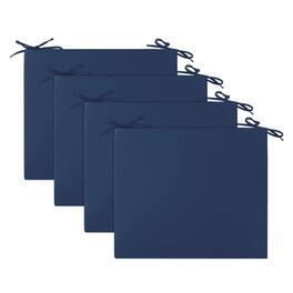 Peace Nest - Waterproof Outdoor Chair Cushions Set of 4 with Ties for Patio - 18.5x16x3" Square Corner - Navy