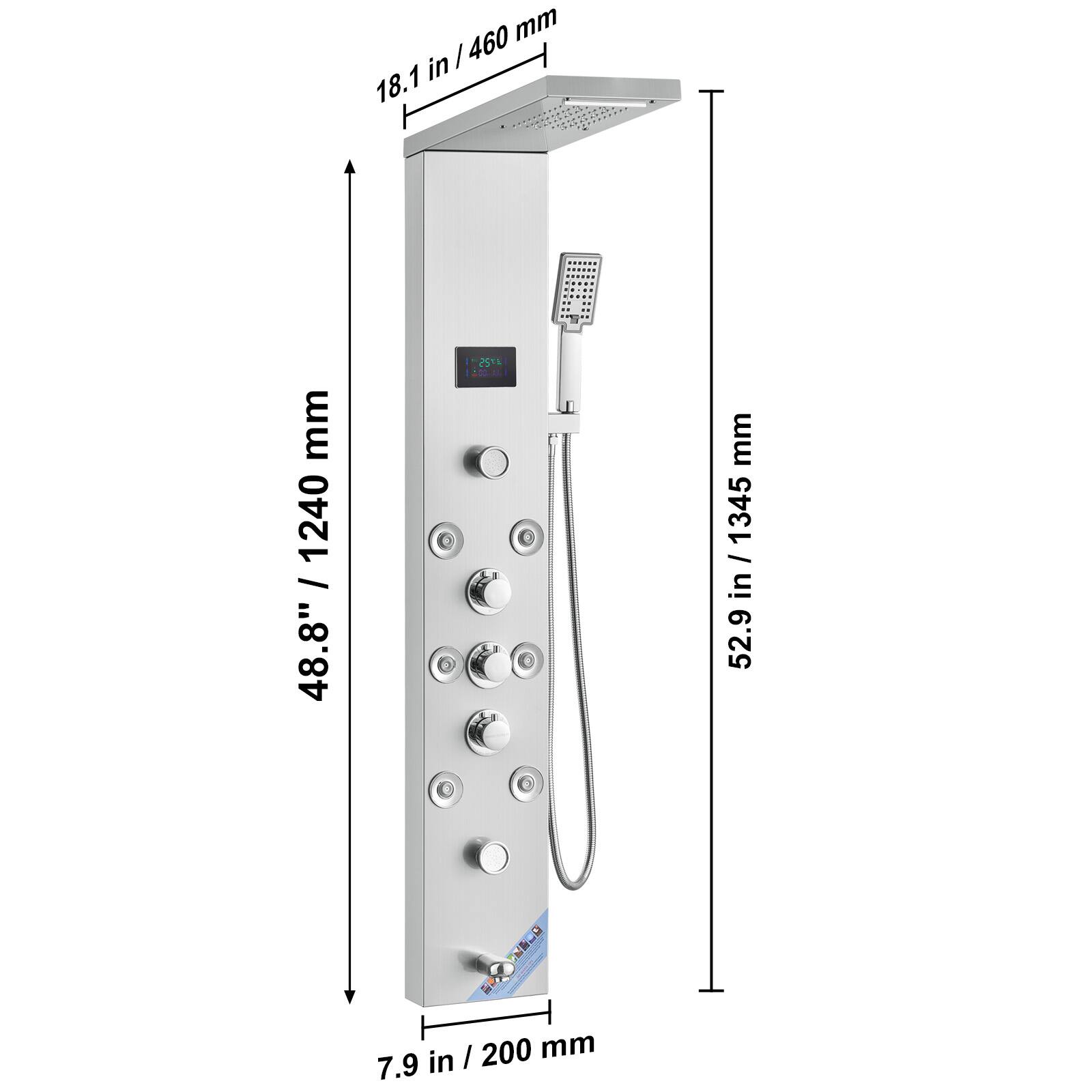 - 18.1 in / 460 mm
- 48.8" / 1240 mm
- 52.9 in / 1345 mm
- 7.9 in / 200 mm