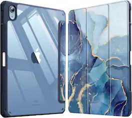Fintie - Clear Case for iPad (A16) 11-inch 2025 and iPad 10th Gen 10.9 Inch 2022, Shockproof Cover with Transparent Back Shell - Ocean Marble