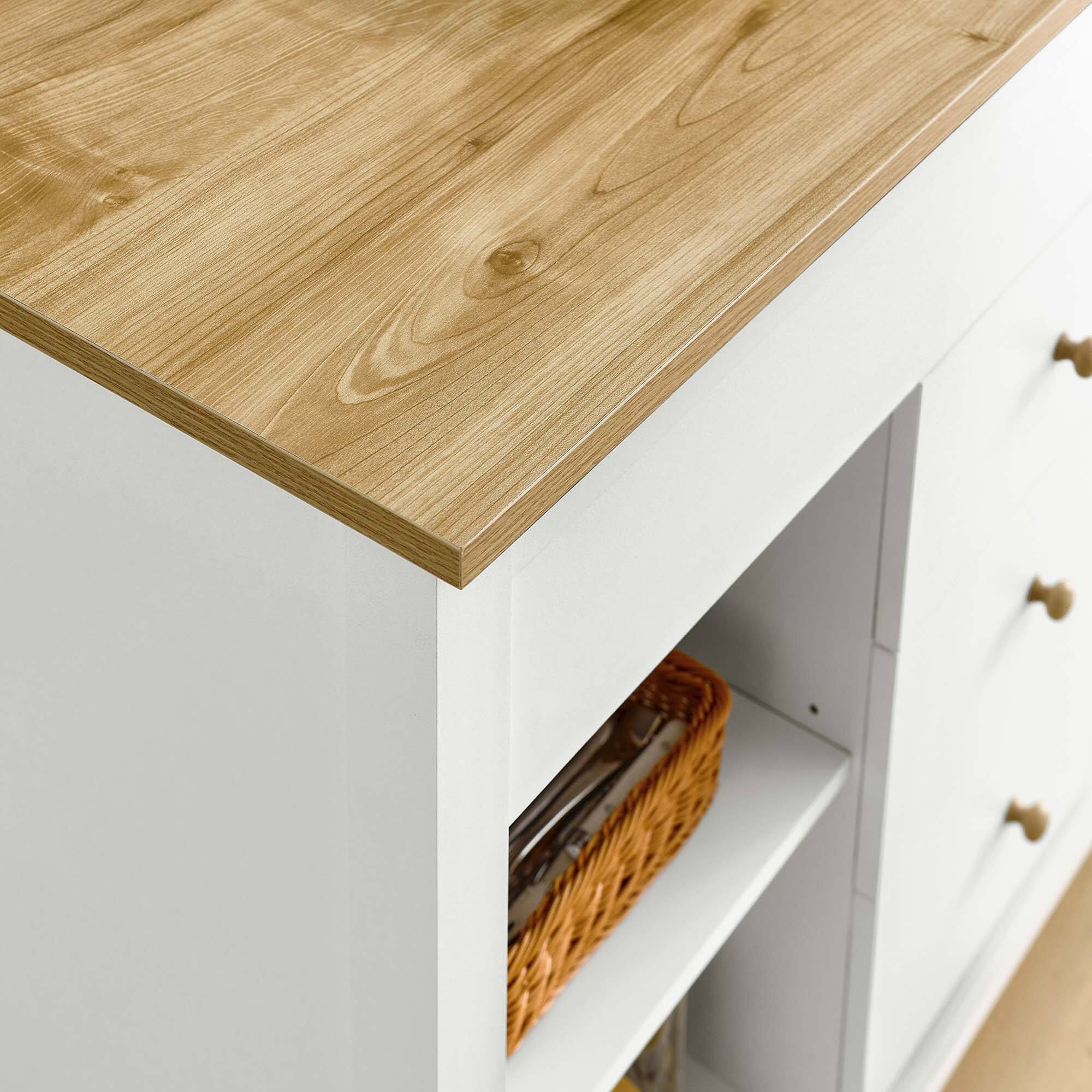 Alt View 1. Modway - Farmstead Kitchen Island by Modway - Oak White.