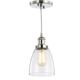 Jonathan Y - Cleo 5.5" Adjustable Metal/Glass LED Pendant - Chrome