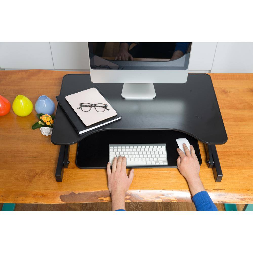 Alt View 3. Rocelco - Rocelco 32" Height Adjustable Standing Desk - Black.