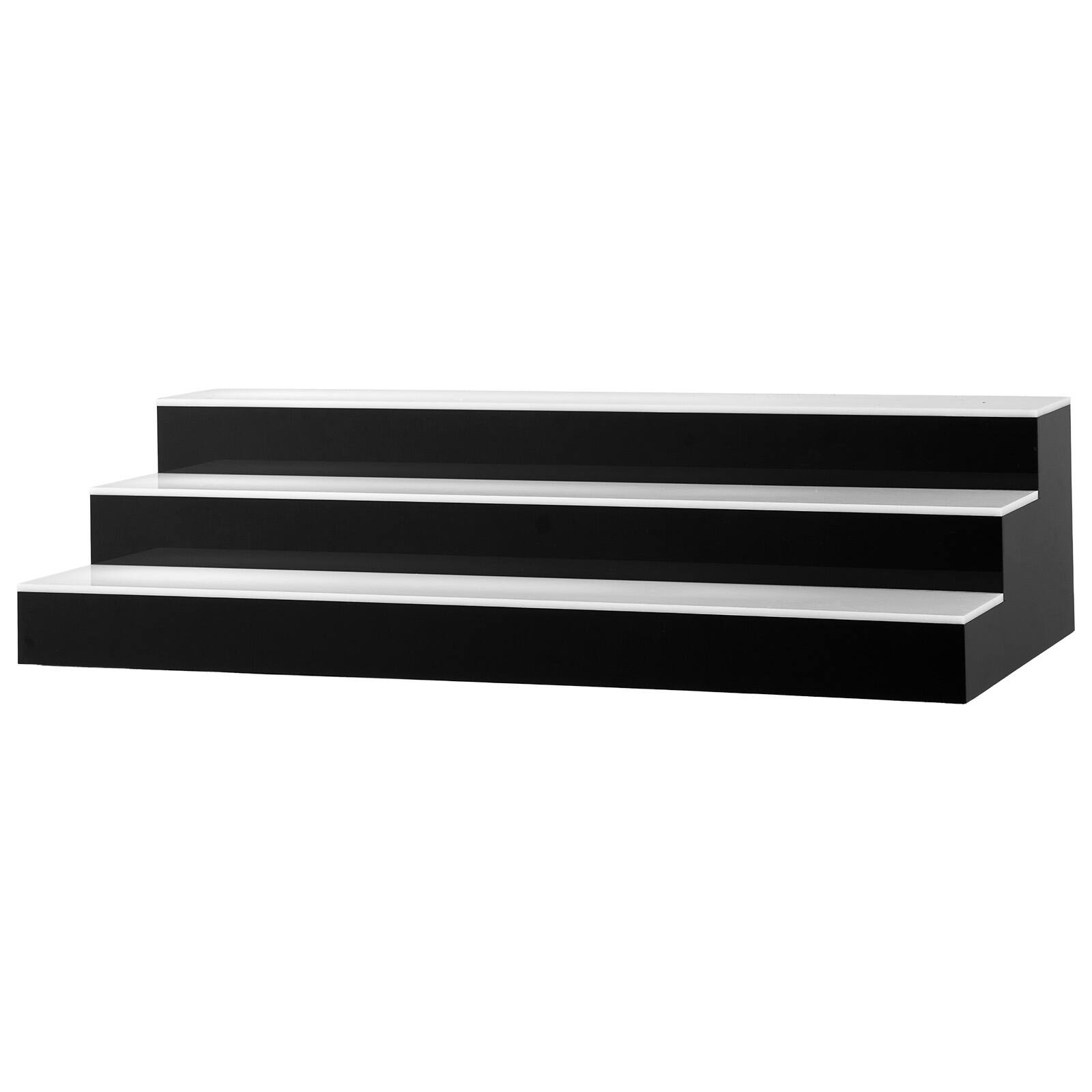 Alt View 5. VEVOR - LED Lighted Liquor Bottle Display, 3 Tiers 24 inches, Supports USB, Acrylic Illuminated Home Bar Shelf Display - Black + White.