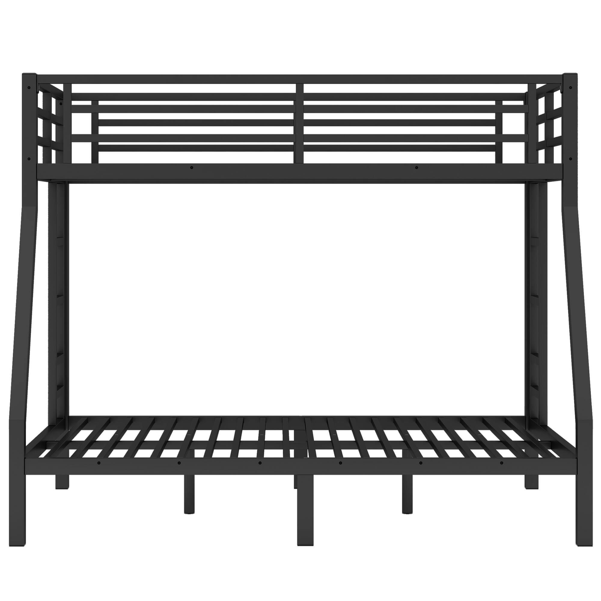 Alt View 1. GOODSILO - Space-Saving Twin Over Full Bunk Bed for Teens and Adults with Noise Reduction and Sturdy Metal Frame - Black.