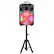 Front. TopTech - BLA-12 Bluetooth Party Speaker with Disco Lights, Mic, and Tripod - Red.