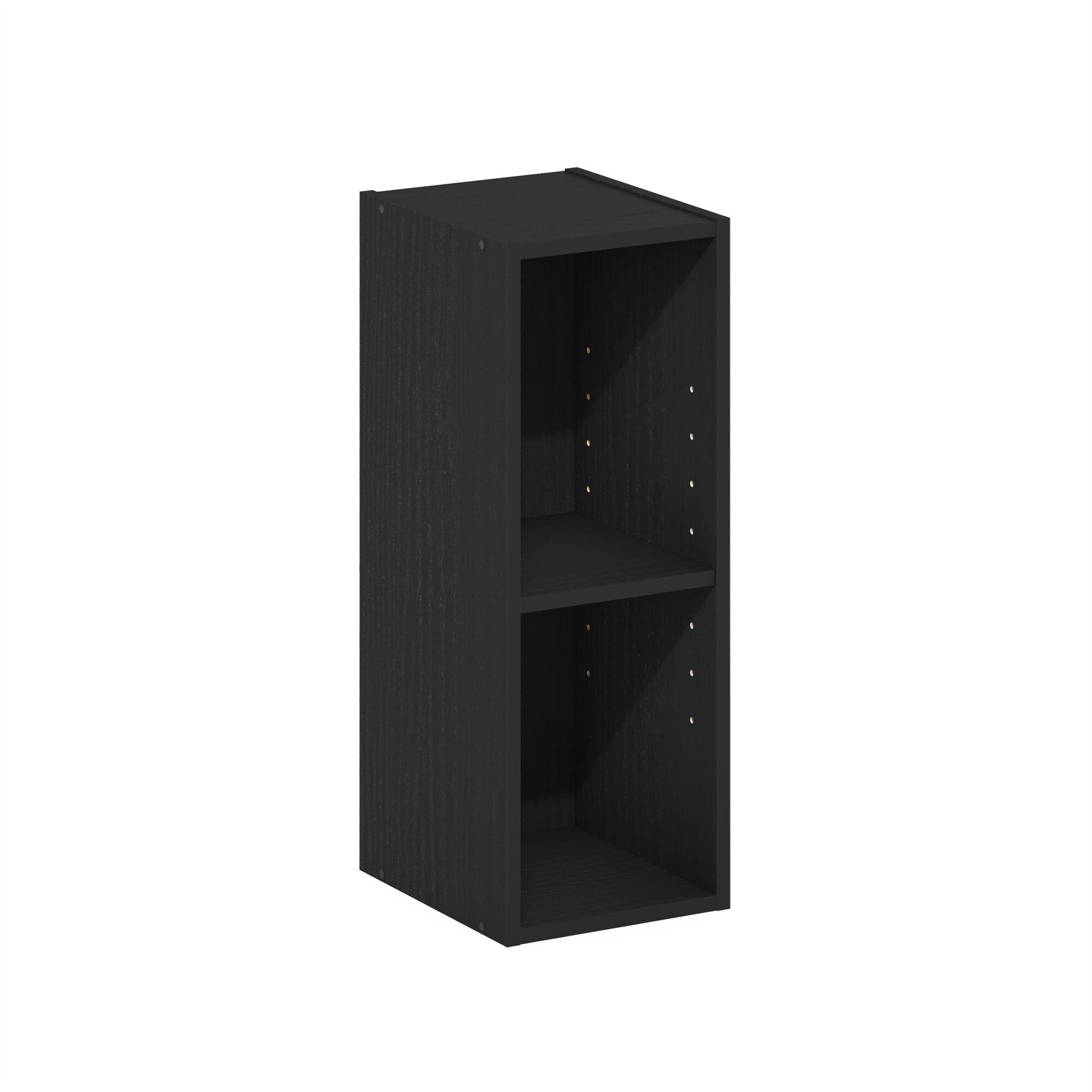 Alt View 5. Furinno - FULDA Book Shelf, 2-Tier Narrow Storage Cabinet, Bookcase with 8-In Width Storage Shelf, 9.3 x 7.9 x 21.2 - Blackwood.