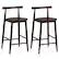Front. Costway - Bar Chair Counter Height Stools Set of 2 with Acacia Wood Frame Supporting Legs - Brown.