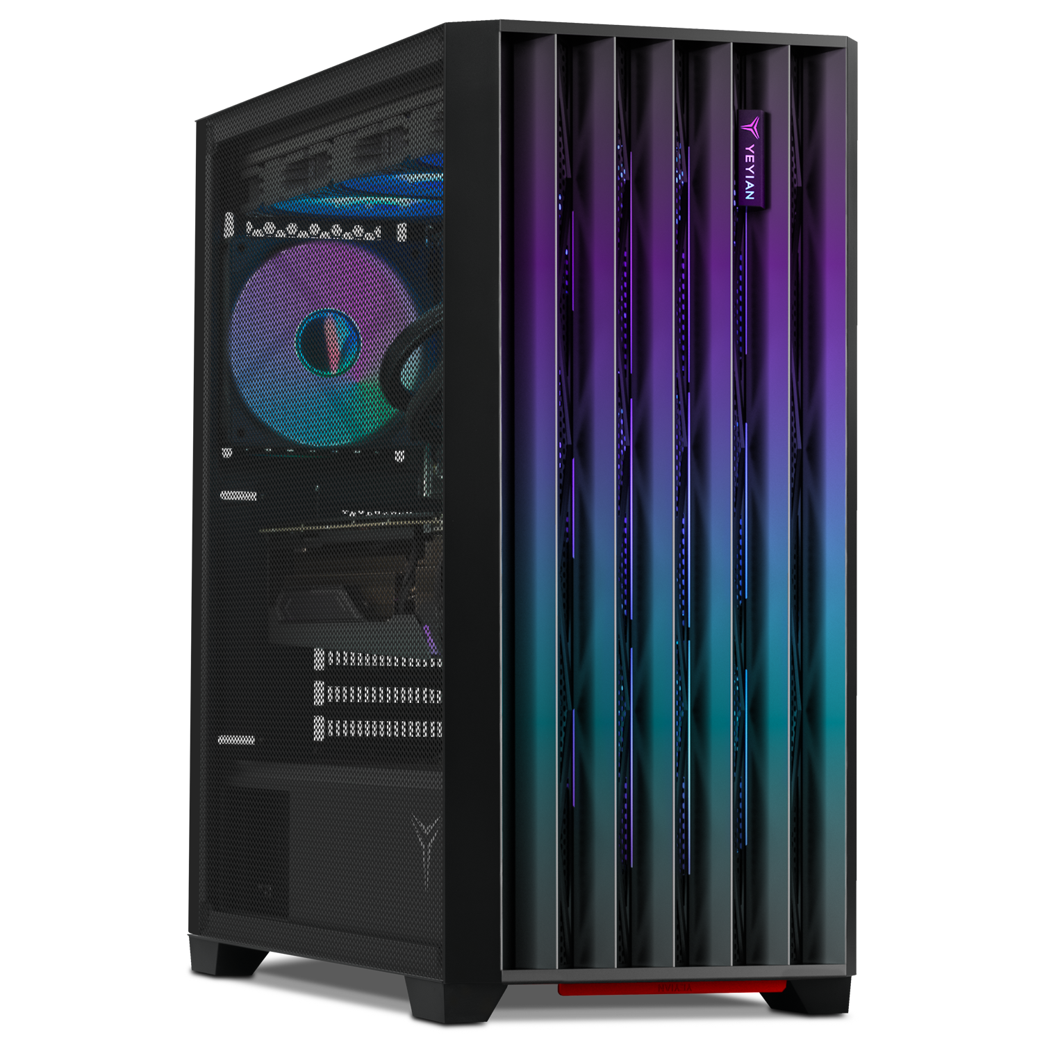Front. YEYIAN - Yeyian Gaming PC Phoenix Mesh AMD Ryzen 7 9700X NVIDIA RTX 5070 32GB DDR5 1TB SSD - Windows 11 Home YPA-PM970XC-5701N - Black.