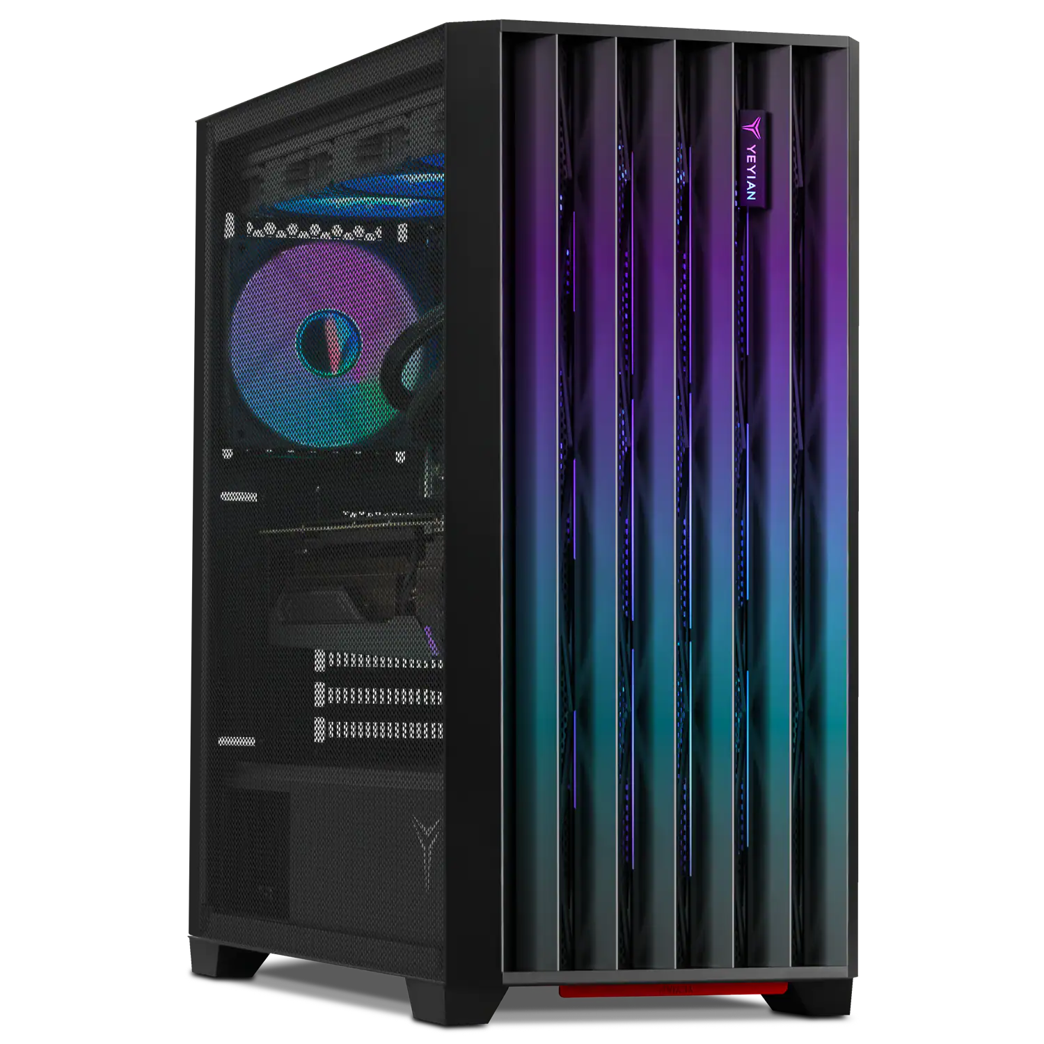 Front. YEYIAN - Yeyian Gaming PC Phoenix Mesh AMD Ryzen 7 9700X NVIDIA RTX 5070 32GB DDR5 1TB SSD - Windows 11 Home YPA-PM970XC-5701N - Black.