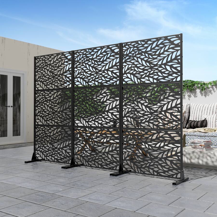 PexFix 72 in. x 35 in. Spring Pattern Metal Outdoor Privacy Screen ...