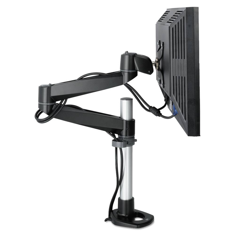 Left. 3M - MA140MB 4-1/2 in. x 19-1/2 in. 30-lb. Capacity Dual-Swivel Monitor Arm/Gray - Black/Gray.
