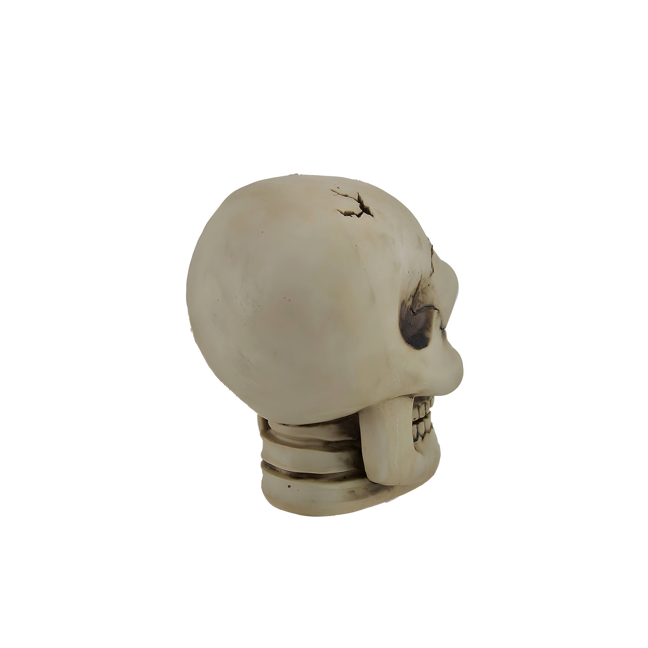 Alt View 2. Zeckos - Color Changing LED Lighted Cracked Skull w/Web Statue - Tan.