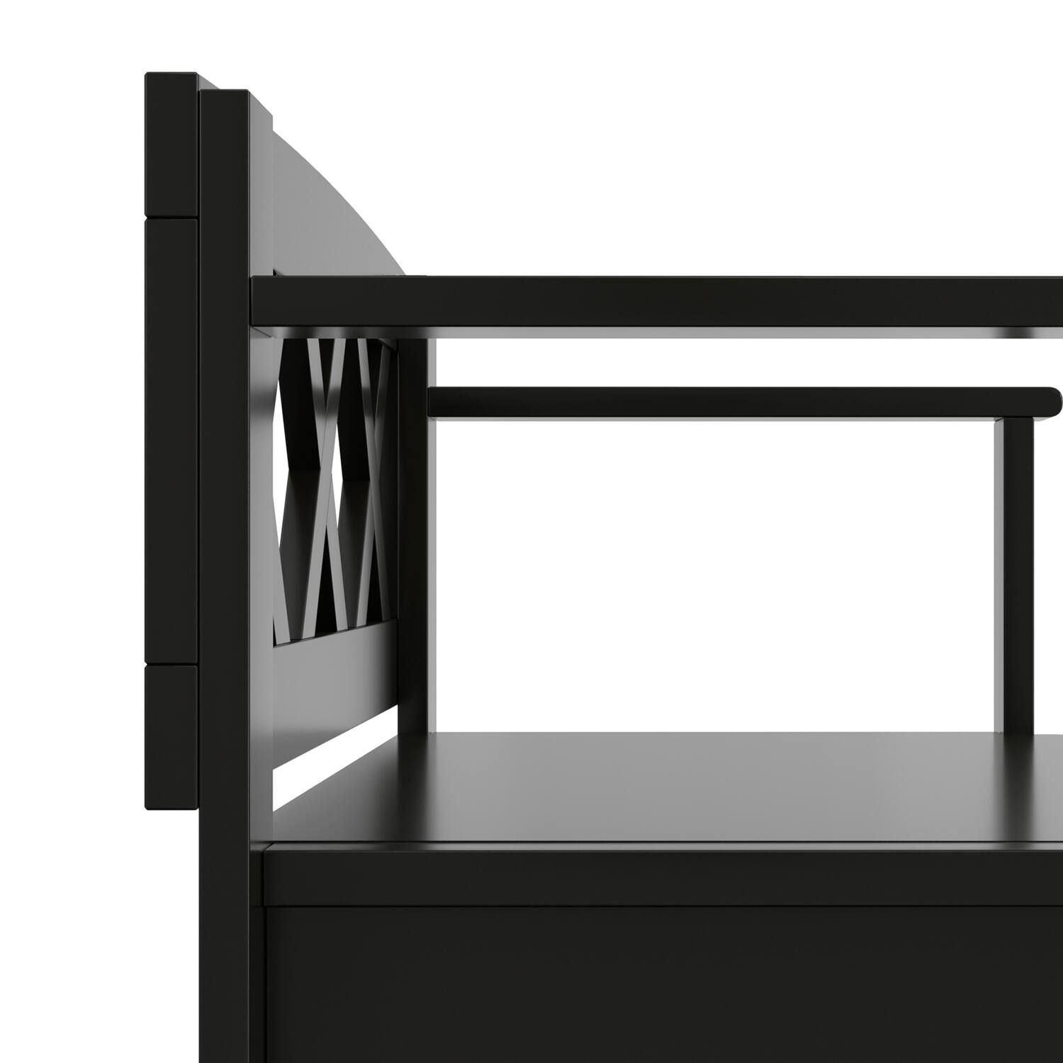 Alt View 8. Simpli Home - Amherst Solid Wood 36 inch Wide Transitional Entryway Storage Bench in Black - Black.