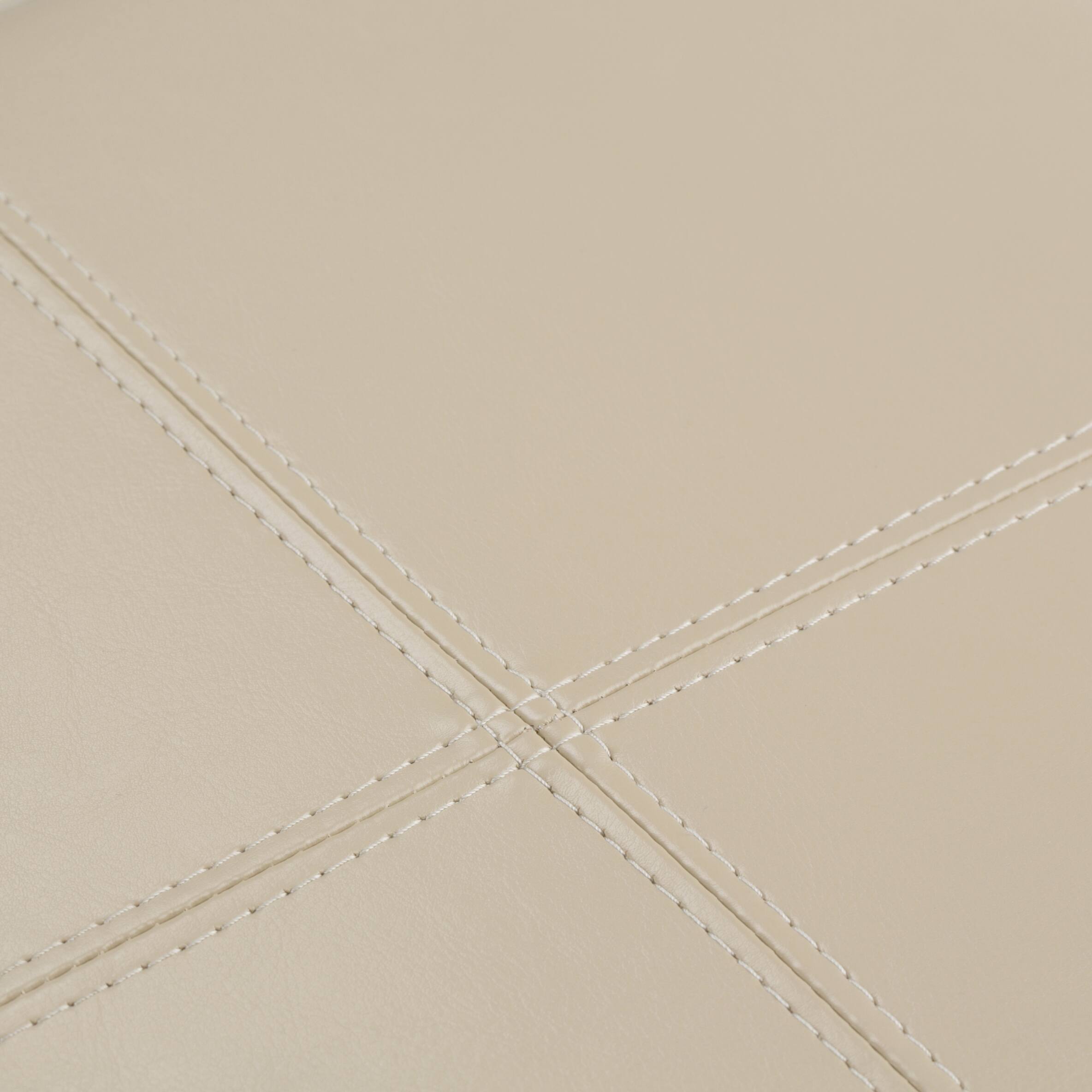 Alt View 6. Simpli Home - Avalon 35 inch Wide Contemporary Rectangle 5 Pc Storage Ottoman in Satin Cream Vegan Faux Leather, Assembled - Satin Cream.