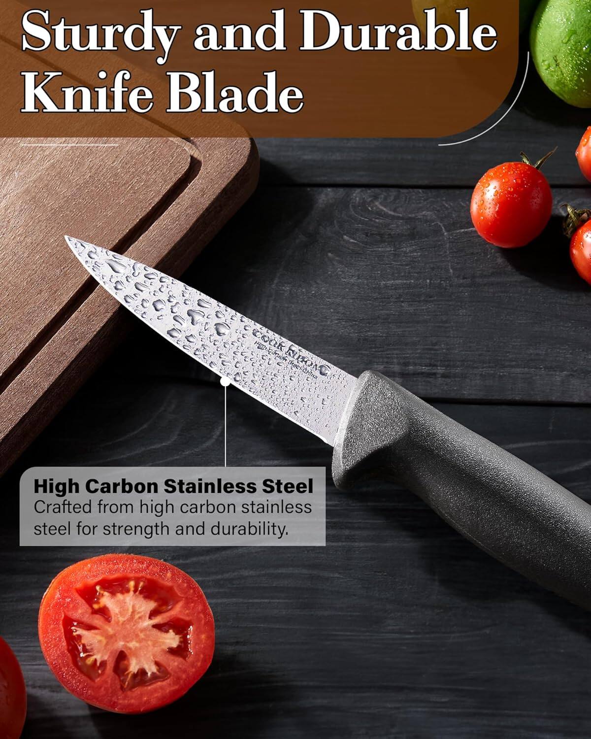 Sturdy and Durable Knife Blade

High Carbon Stainless Steel
Crafted from high carbon stainless steel for strength and durability.
