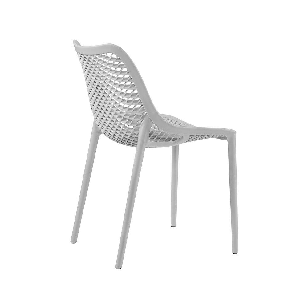 Alt View 2. Meridian Furniture - Mykonos Grey Outdoor Patio Dining Chair, Set of 4 - Grey.