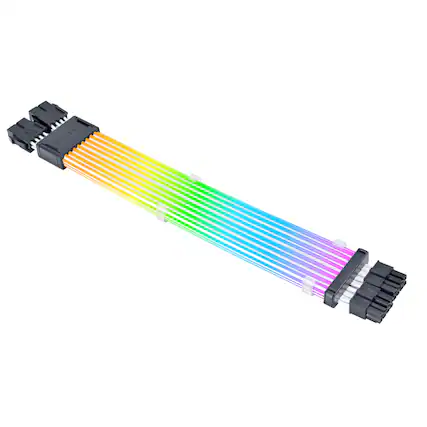 Front. Lian Li - 8-Pin 6+2 Silicone TPE Addressable RGB CPU Power Cable.