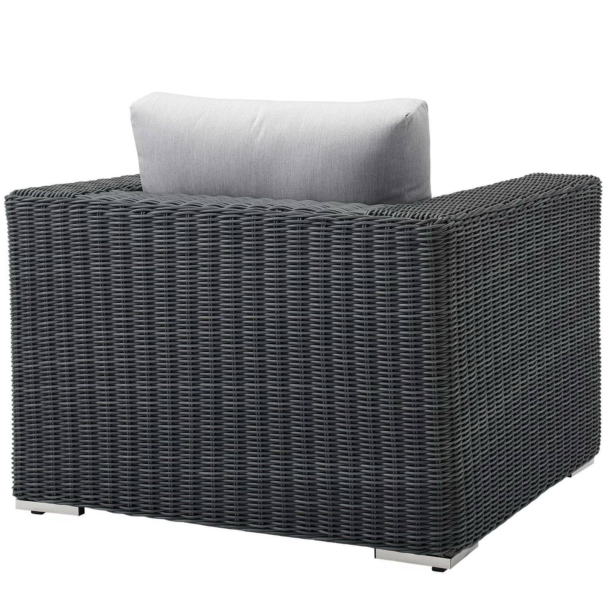 Left. Modway - Summon Outdoor Patio Fabric Sunbrella® Armchair by Modway - Canvas Gray.