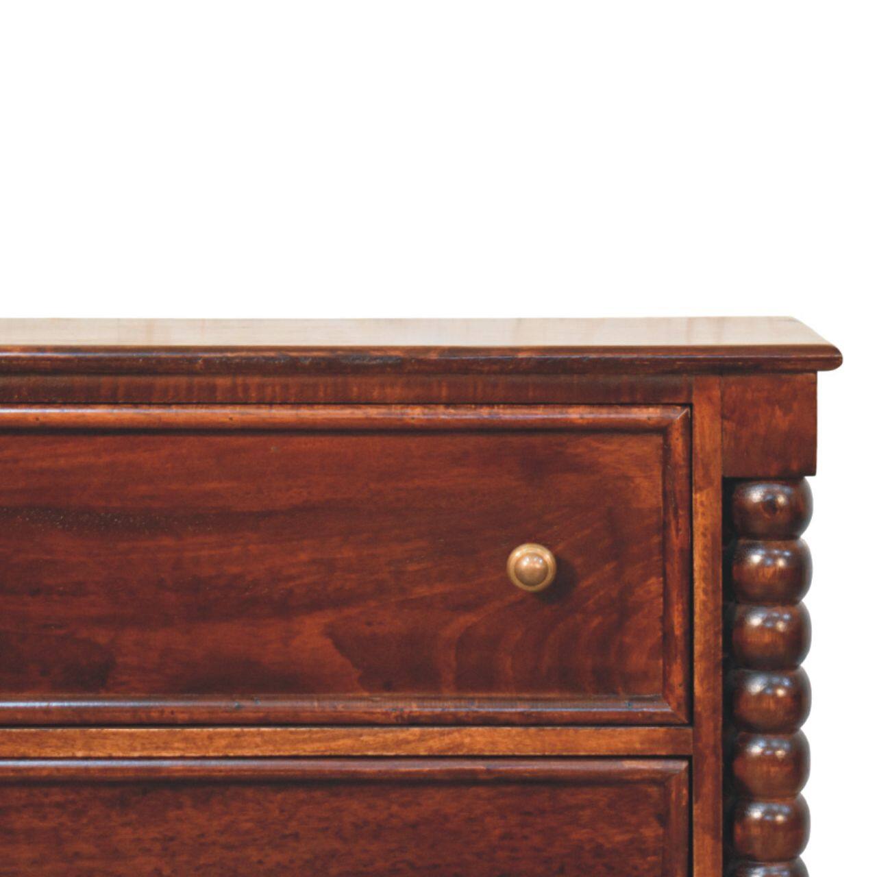 Back. Artisan Furniture - Artisan Furniture Solid Wood Spindle Winewood Chest, 3 Drawer, Brown - Brown.