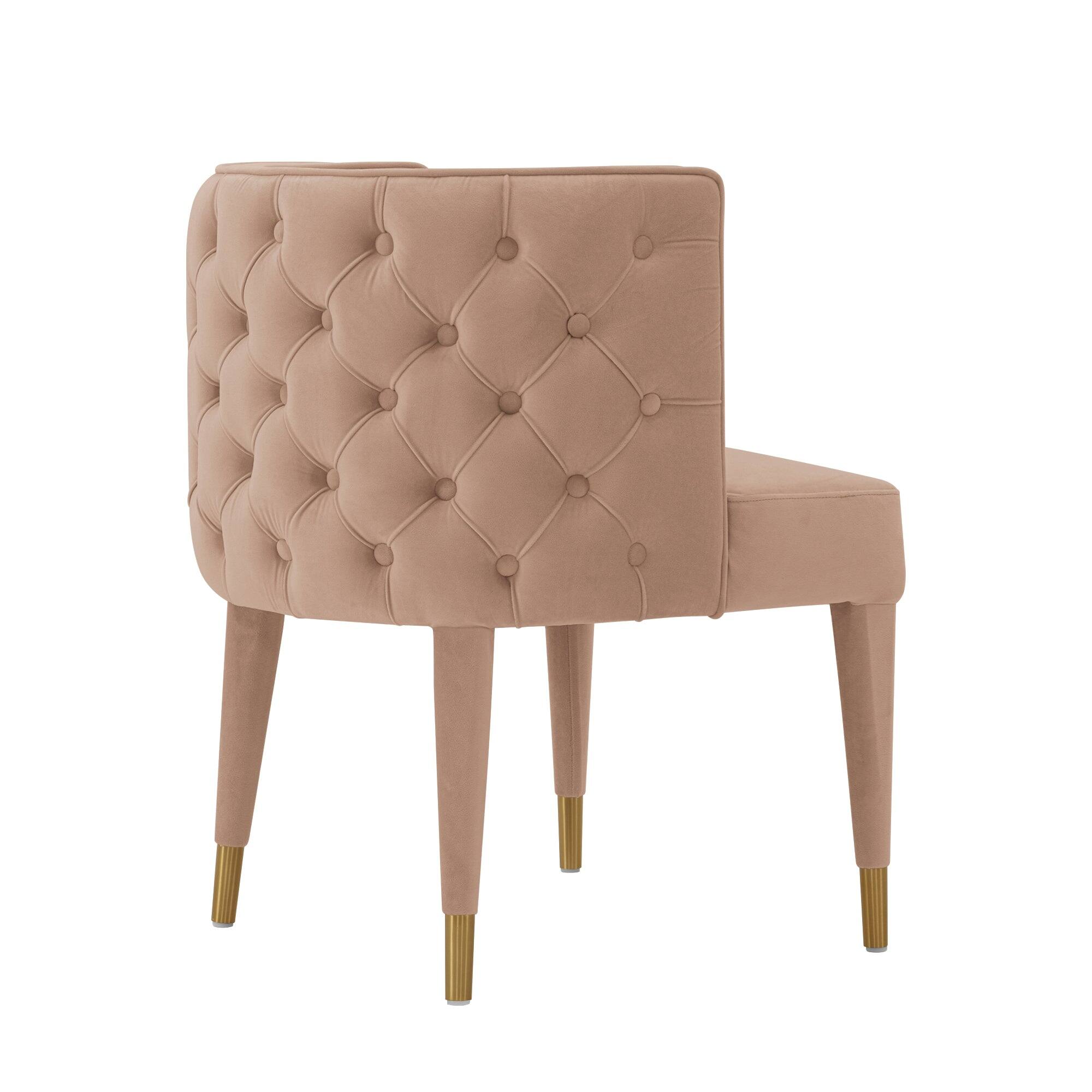 Alt View 2. Manhattan Comfort - Maya Modern Velvet Dining Chair - Nude.