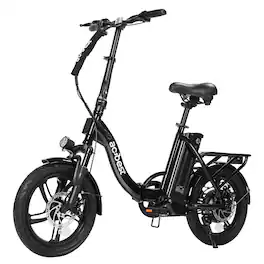 Actbest - Cityrun City Commuting Electric Bike Step Thru Folding Ebike w/ 30mi Max Range 20mph Max Speed 500w Peak Power - One Size - Black