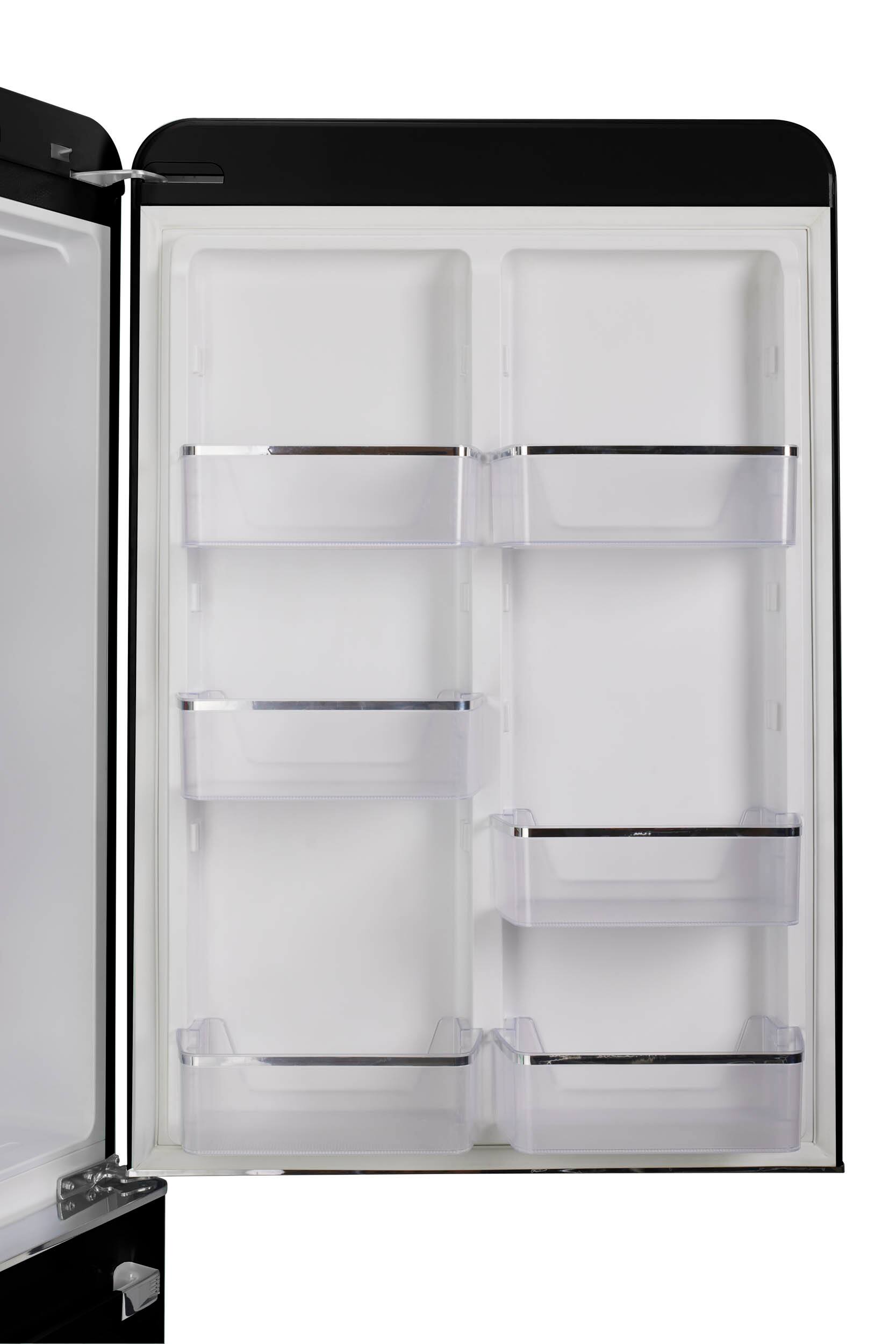 Alt View 11. Unique Appliances - Classic Retro 30 in 17.7 cu. ft. Frost Free Retro Bottom Freezer Refrigerator - Midnight Black.