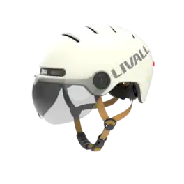 LIVALL - L23 Smart Bike Helmet, LED Lights & Removable Visor, NTA8776 E-Bike Certified, Fall Detection & SOS Alert - Large - White