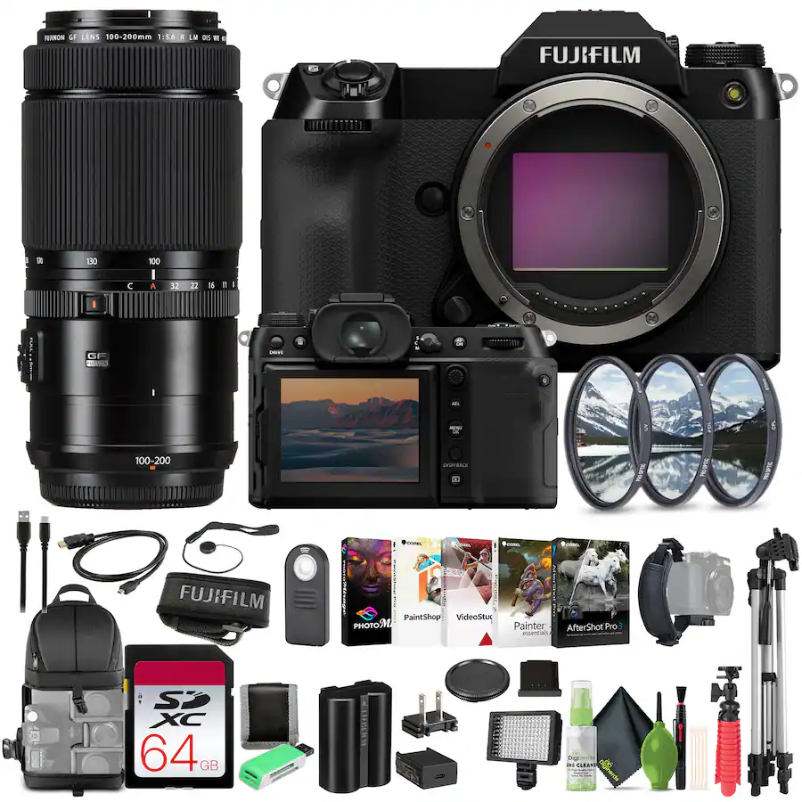 Flowfiz Camera Bundle Fujifilm GFX100S II Mirrorless Medium Format Camera +GF 100 ...