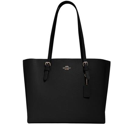 Front. Coach - Mollie Tote Bag - Black/True Red.