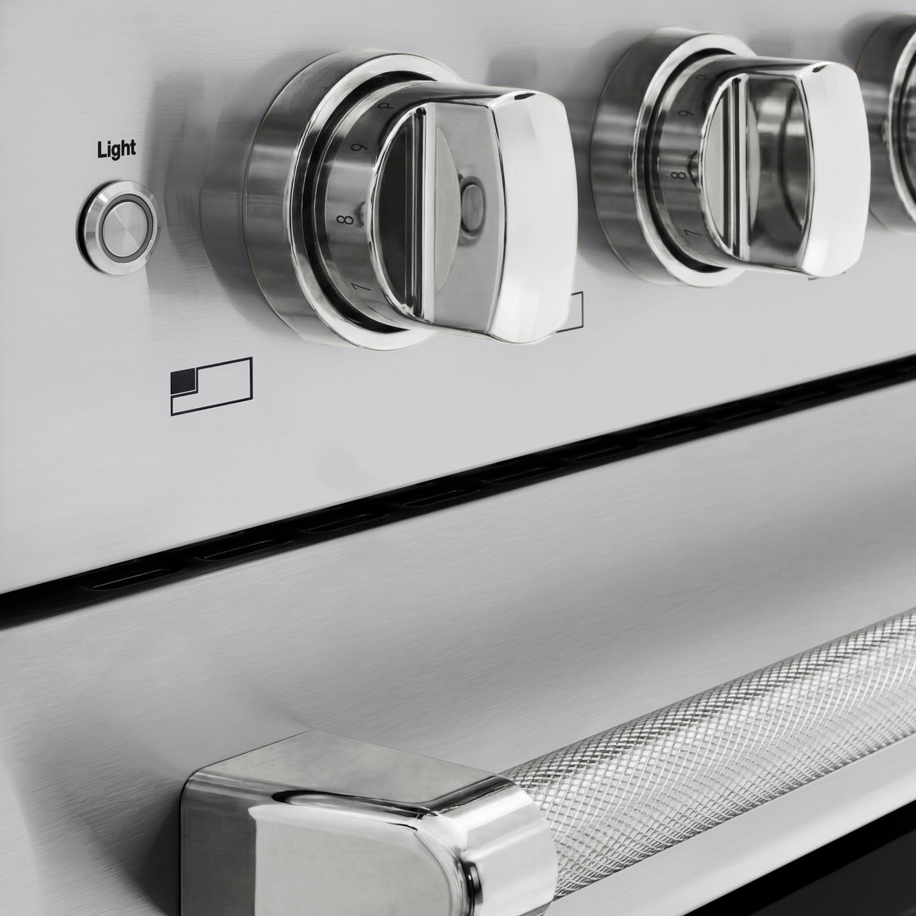 Alt View 9. ZLINE - Autograph 48 in. 6.7 cu. ft. Paramount Freestanding Induction Range with 7 Elements and Plished Nickel Helix Handles - Stainless Steel.