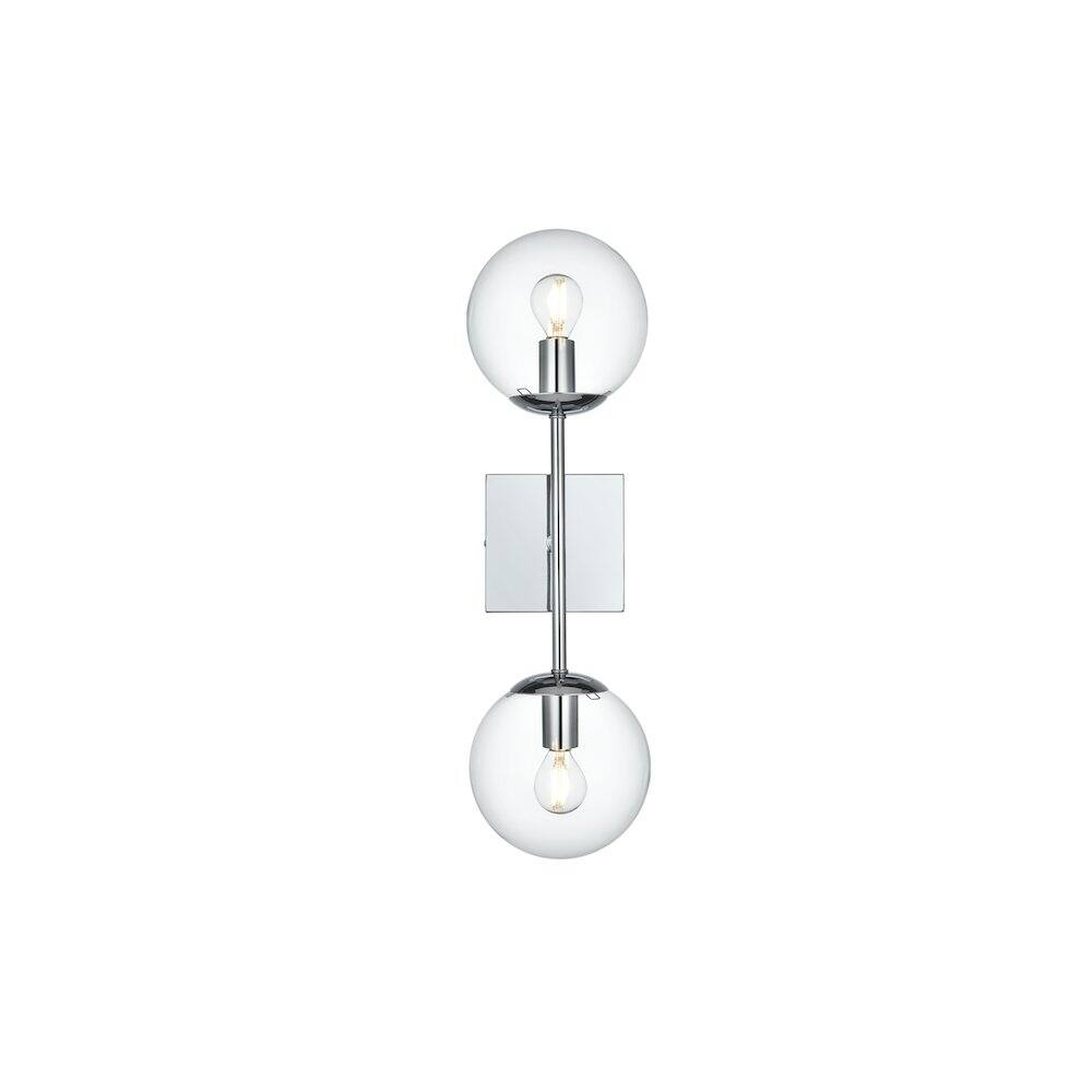 Left. Living District - Neri 6 Inch Wall Sconce Clear Shade in Chrome - Chrome And Clear.