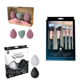 Pursonic - Flawless Beauty Essentials Bundle – Includes 3-Pack Multi-Shape Makeup Sponges, Natural Konjac Sponge Duo & 5-P - Multicolor