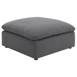 Manhattan Lane - Hobo Square Ottoman, Charcoal Gray Fabric, Foam Cushions, 40 Inch - Gray, Black