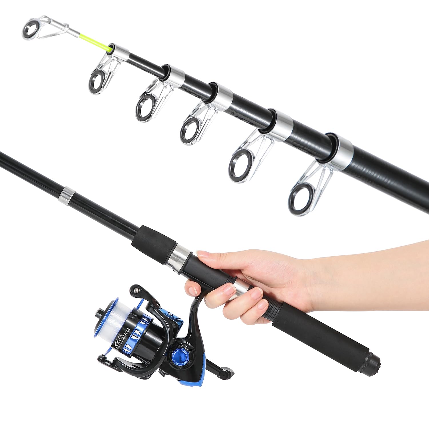 Alt View 4. NICHOLAS KLEIN - Fishing Rod 6. Telescopic And Reel Combo With Pliers Lip Gripper Equipment 5.2:1 Pre loaded - Blue-6.9ft Spinning Combo.