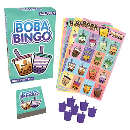 BOBA BINGO
AQUARIUS
BOBA BINGO
PLAYERS 2-6
30-60 min
8+