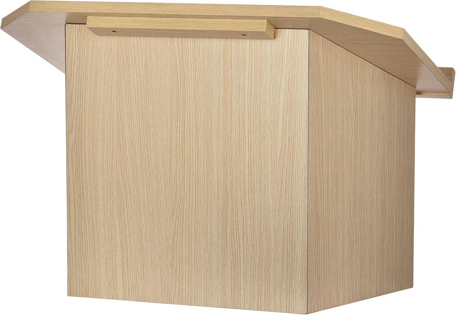 Angle. AdirOffice - Podium Foldable Tabletop Lectern Stand - Medium Oak.