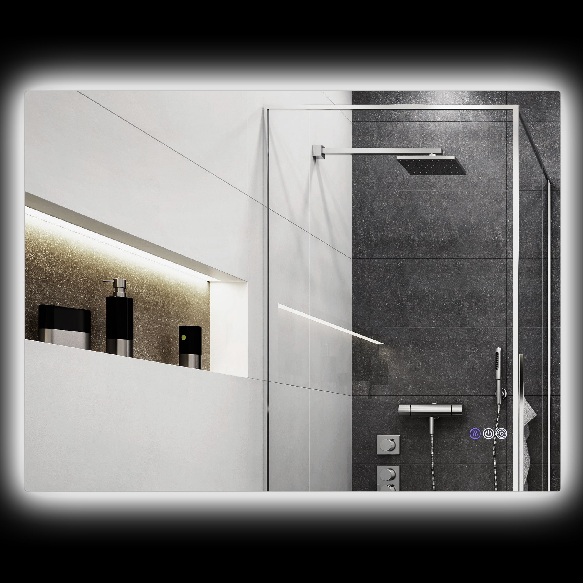 "Homcom - 47""x35"" LED Bathroom Mirror w/ Backlit, Anti-Fog, Memory, Color Temp, Dimmable, Wall Mount - Clear" price history on PriceWatchPro
