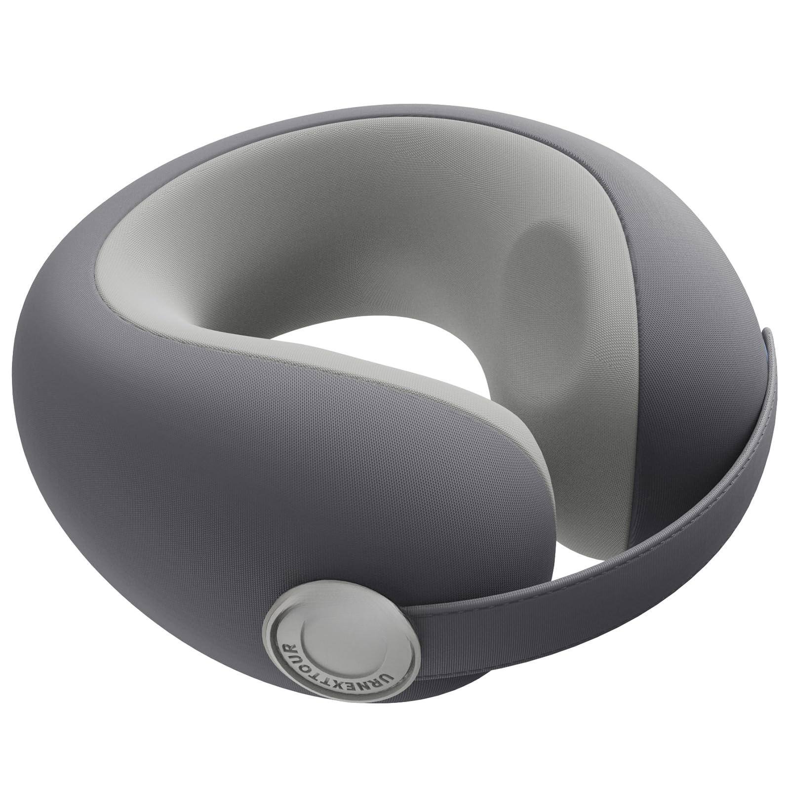 MAGICAL RUBS - Travel Neck Pillows For Airplane Adults Memory Foam Support Travelling Pillow With Washable Cotton Pillowcases And - Grey 3-5Y/O