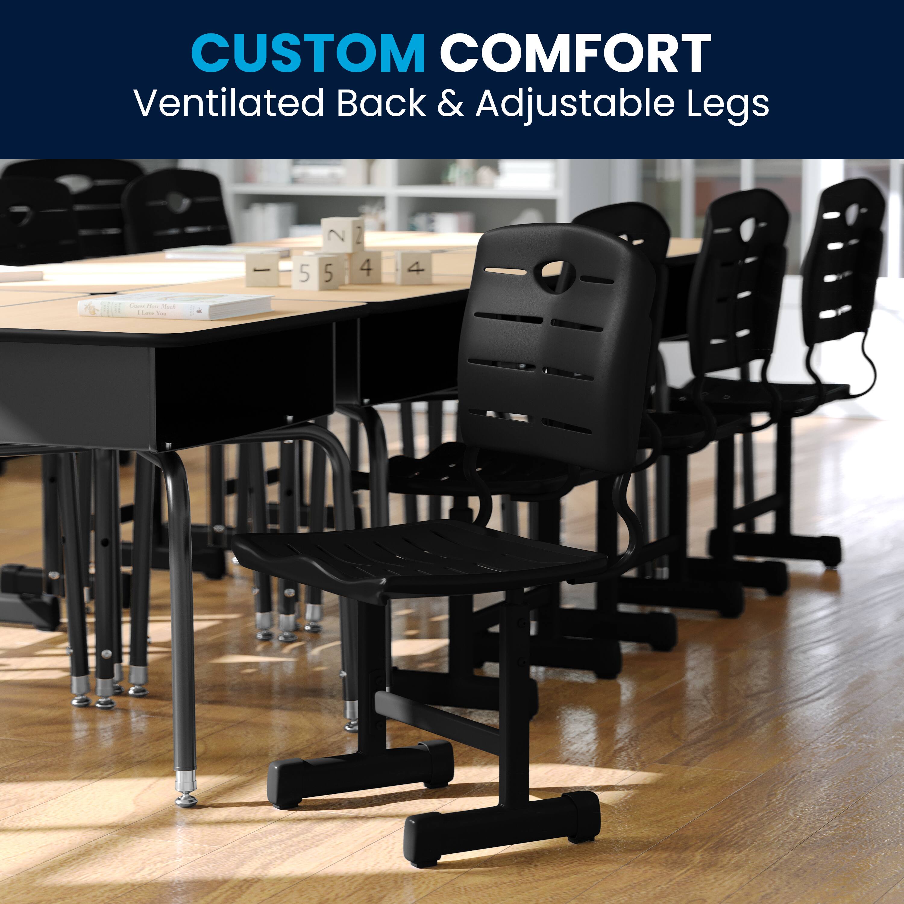 CUSTOM COMFORT  
Ventilated Back & Adjustable Legs