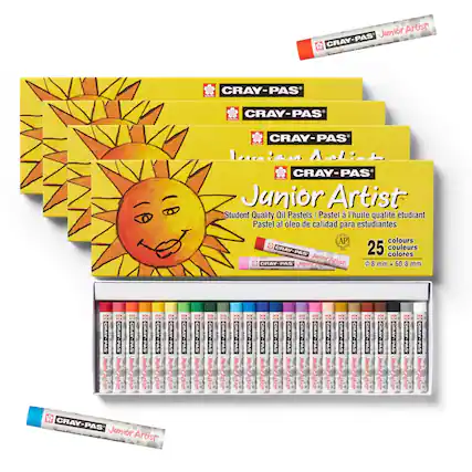Junior Artist CRAY-PAS' - PRODUCTE CORPORATION NAMPLE
CRAY-PAS LIGRA
CRAY-PAS' CRERRA
CRAY-PAS
CRAY-PAS' Junior Artist Student Quality Oil Pastels/Pastel l'huile qualit tudiant Pastel al oleo de calidad para estudiantes AP colours 25 couleurs CRAY-PAS Janior colores CRAY-PAS Junici Artist 8 mm X 60.8 mm
CRAY
CRAY
CRAV-
CRAY PAS
CRAY PAS
CRAY
GRAY PAS
CRAY
CRAV PAS
CRAY- PAS
CRAY- PAS
CRAY-
CRAV
CRAV
4
GRAY
CRAY-PAS Junior PRODUCTS CORPORATION Artist