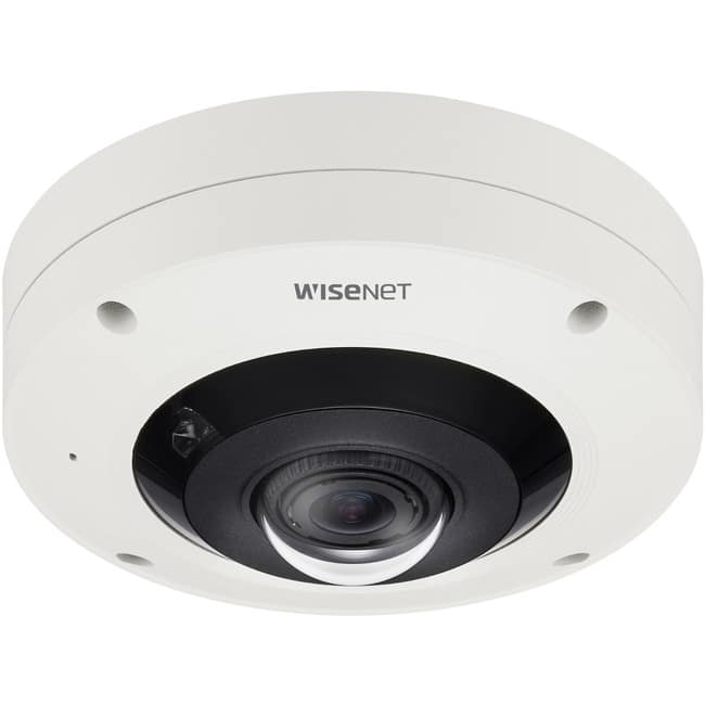 Samsung - Wisenet XNF-9010RV 12 Megapixel Outdoor Network Camera - Color - Fisheye - 32.81 ft Infrared Night Vision - White
