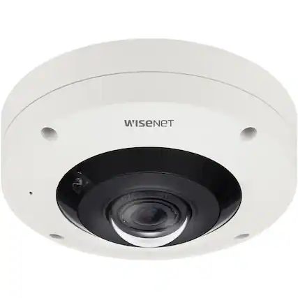 Front. Samsung - Wisenet XNF-9010RV 12 Megapixel Outdoor Network Camera - Color - Fisheye - White - 32.81 ft Infrared Night Vision - White.
