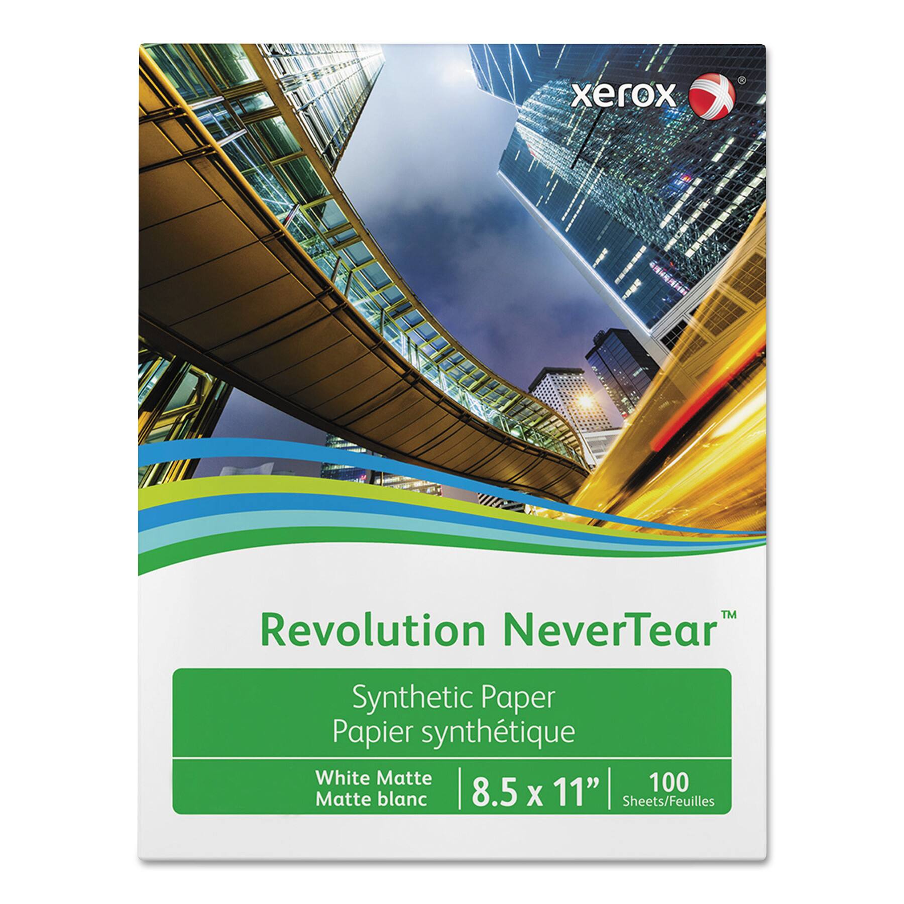 xerox TM Revolution NeverTear Synthetic Paper Papier synthtique White Matte 100 Matte blanc | 8.5 x 11" Sheets/Feuilles