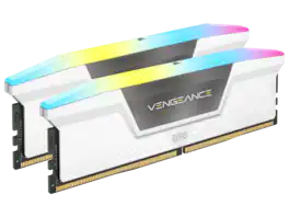 CORSAIR - Vengeance RGB 32GB (2 x 16GB) 288-Pin PC RAM DDR5 6000 (PC5 48000) Desktop Memory Model CMH32GX5M2B6000C30W - White