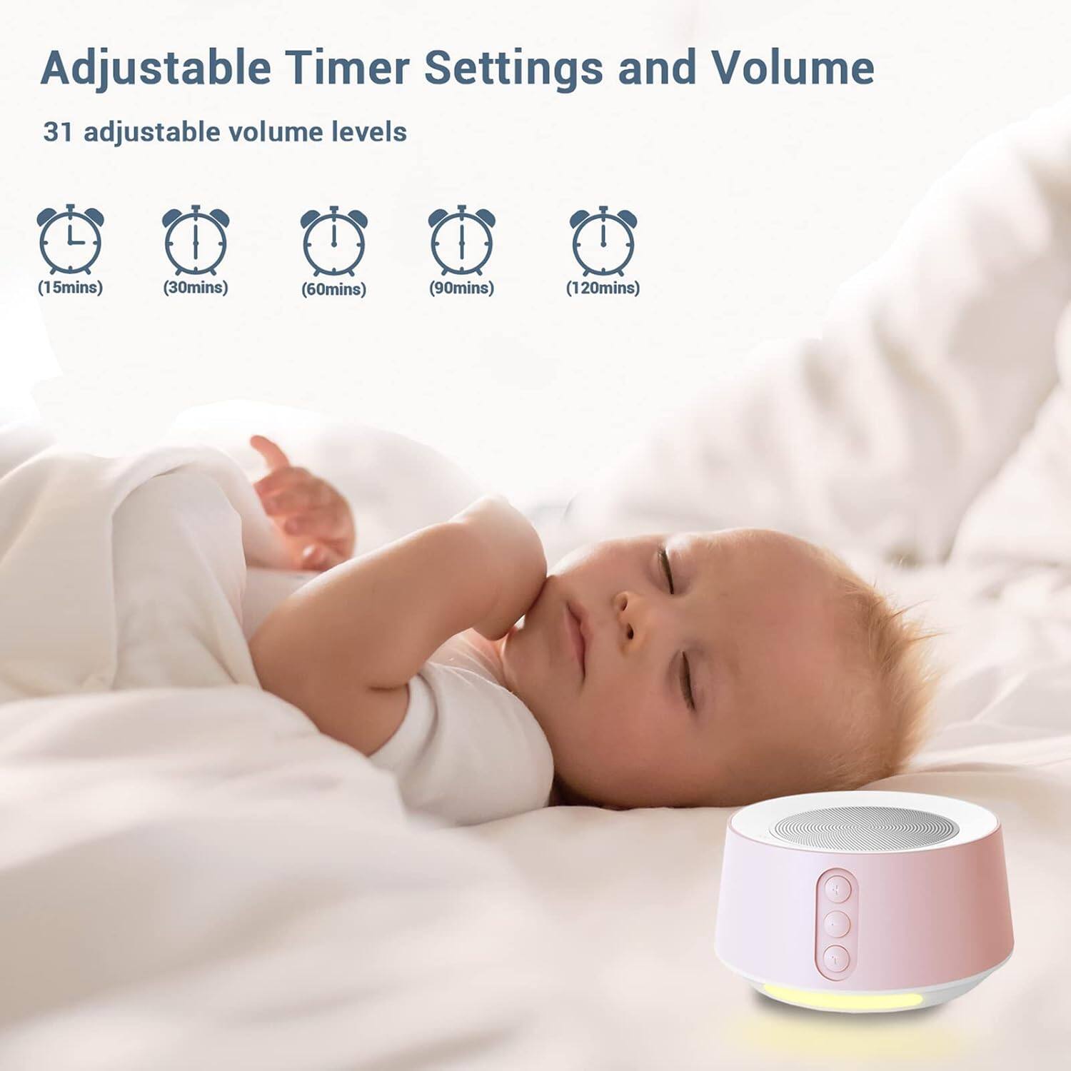 Adjustable Timer Settings and Volume

31 adjustable volume levels

(15mins) (30mins) (60mins) (90mins) (120mins)