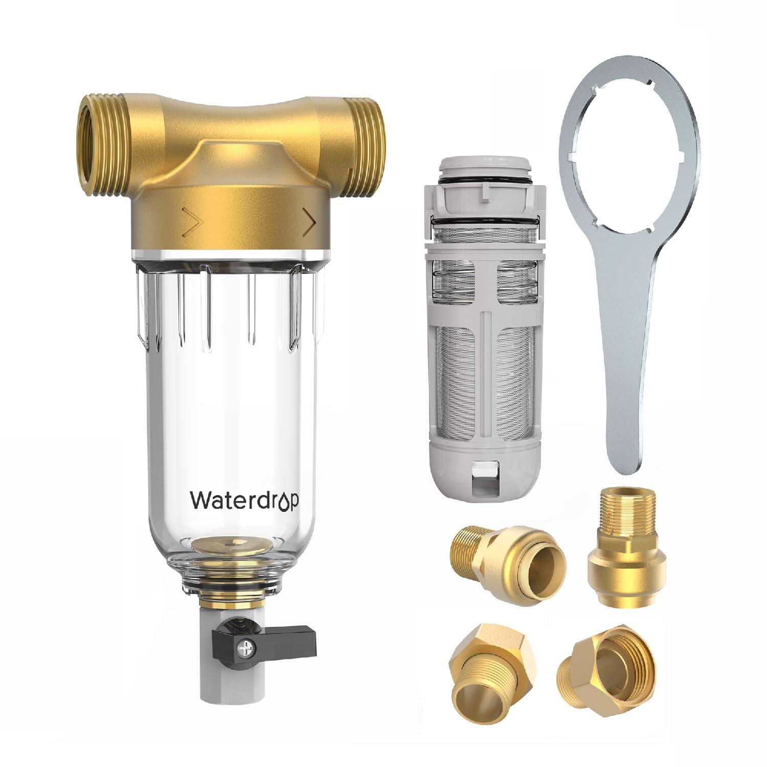 Left. Waterdrop - Waterdrop X12 Reverse Osmosis System Extra WD-RPFK-1 Spin Down Sediment Filter - White.