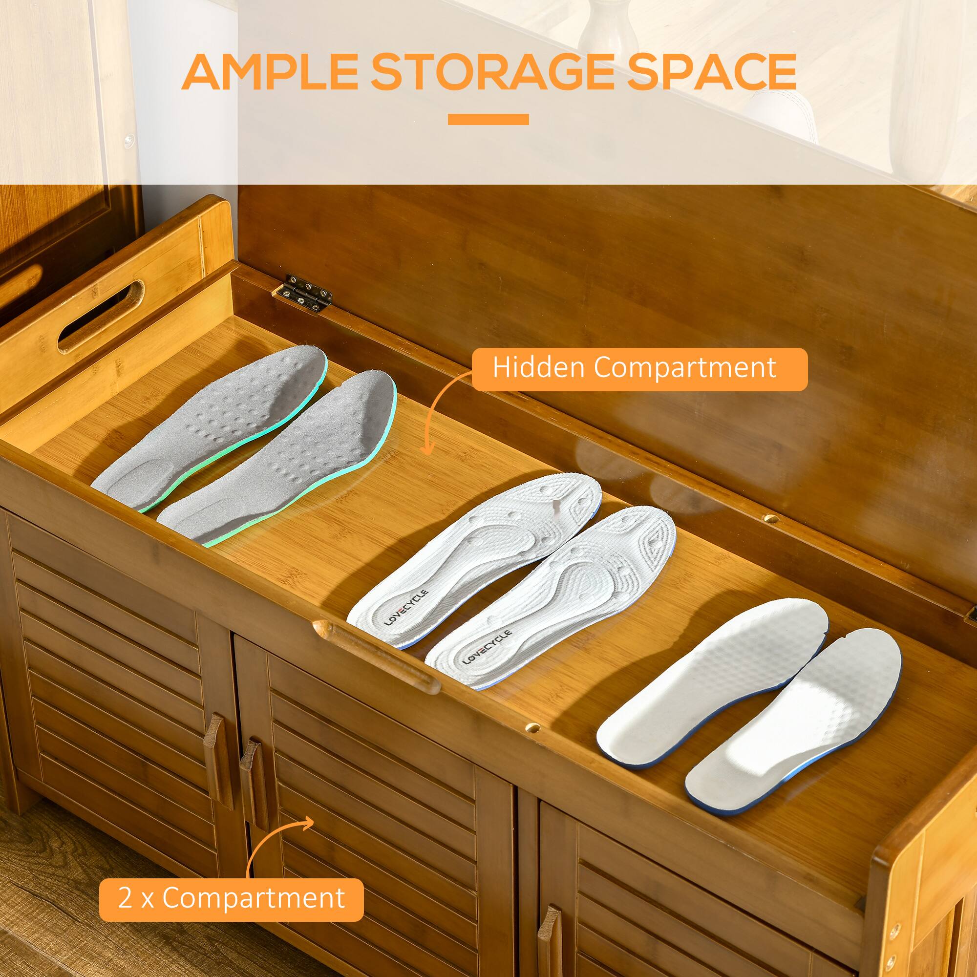 AMPLE STORAGE SPACE - Hidden Compartment - 2 X Compartment